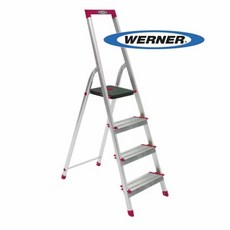 Werner 穩耐 鋁合金寬踏板四階梯 大平台鋁梯 L234R-5 安全防滑 適用於居家及商業用途, 1個