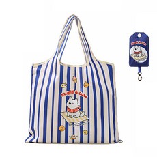 이지몰 접이식 장바구니 귀여운 강아지 캐릭터 휴대용 에코백, 블루, 1개