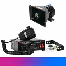 차량용 싸이렌 경찰 고출력 메가폰 뾱뾱이 유선 사이렌 확성기, 단일 스피커, 범용, 24V 300W 사각형 입 스피커 포함