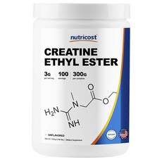 nutricost 肌酸乙酯無味無麩質補充粉, 300g, 1罐