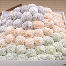 (떡DC몰) 미니 삼색두텁경단 견과류영양 찹쌀떡 (20g150알) 굳지않는떡 자연해동떡 선물용 행사떡, 1박스, 3kg