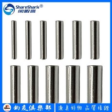 釣友俱樂部 魚線固定器圓管 線夾管 鋼絲線夾頭 漁具配件 單銅管圓管 100枚/裝, 100枚/袋,1.8#, 1個