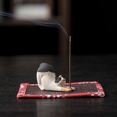 인센스스틱 고양이 거치대 인센스스틱홀더 스틱홀더 향 인센스홀더, 카오스냥+대나무매트