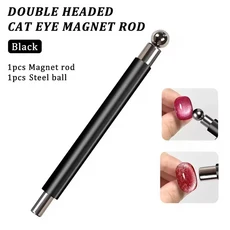 LINMANDA 3 In 1 듀얼 헤드 캣아이 네일 아트 마그네틱 스틱 다기능 자석 디자인 도구 홈 DIY에 적합, 04 Black