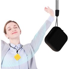 휴대용 목걸이형 공기청정기 여행용 이온 USB 충전식 미니 사무실 차량 야외용 15억 개의 발생 블랙 308273, Black