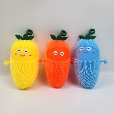 [무료배송/당일배송] LED 당근 성게볼 소리나는 소프트 말랑이 탱탱볼 요요 [엘리빅마켓], 3개