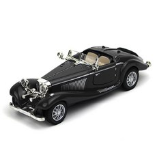 레트로 클래식 올드카 다이캐스트 모형 자동차 장식품 CM04, 럭셔리로드스터-블랙 (1:28스케일)