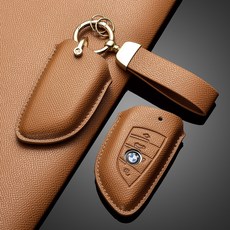 BMW 호환 가죽 키케이스 자동차 키링 키홀더, BMW-B타입, 브라운 BMW-B타입, 브라운