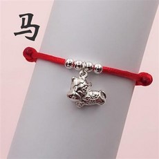 鴻利首飾廠 寶寶/兒童鈴鐺手鏈/腳鏈 紅繩12生肖銀飾