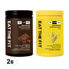 잇더핏 단백질 쉐이크 대용량(더블초코맛 1통+옥수수맛 1통)