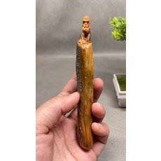 太行崖柏 達摩手把件 雨淋骨料 尺寸約2.5*1.5*13.5cm, 如圖所示, 1個