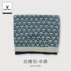體溫魔術師 莫蘭迪混紡柔感圍脖 MIT台灣製 保暖脖圍 秋冬素色時尚圍巾, 白椿花-水綠, 1個