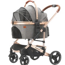 Mommywant Ingborsa豪華鋁合金寵物推車 折疊式外出寵物手推車 貓狗適用, 灰色, 藍色, 1箱