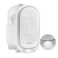 젖병 워머 또는 분유용 펠리즈베 10-in-1 더블 병 정확한 온도 조절 타이머 멸균 음식, White, Large Display
