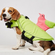 狗救生衣寵物游泳水玩小狗管, 綠色