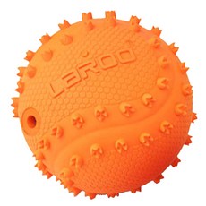 LaRoo 萊諾 寵物發聲球 橡膠耐咬玩具 6.5cm, 橙色, 1個