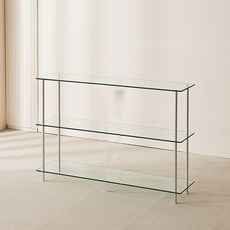 보비쥬S 네오그 3단 1000 투명유리 유리선반 다용도진열장 (착불), 골드-투명유리