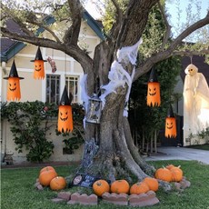 스토어-하유 건전지포함 조명 장식 모자 유령 호박 할로윈 할로윈데이, 호박 유령 모자 장식