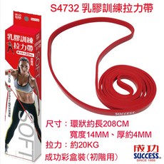 AOLIKES 健身阻力帶 馬卡龍色系 彈力帶, 1個, 成功牌S4732紅色彩盒裝(20KG)