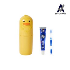 세븐몰 휴대용 병아리 칫솔통 양치컵 치약 칫솔 세트, 페리오세트, 1개