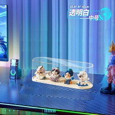 潮玩公仔手辦盲盒置物架，大容量階梯集裝箱磁吸防塵透明收藏架，展示收納防塵一次到位, 1個, 基礎單盒款-平麵式【透明白】