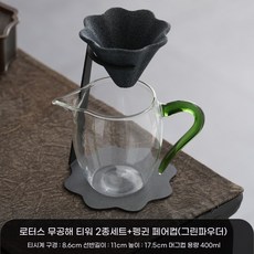 다관 보리차 우리기 무공형 무공 받침대 필터, Y. 연꽃 필터 2개 + 펭귄 컵 녹색