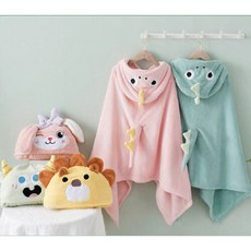 유아 키즈 어린이 캐릭터 비치 목욕 샤워 가운 타올, 핑크토끼90*150, 1개