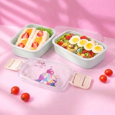 유치원 직장인 도시락통 2단 어린이 초등학생 샐러드 밀프랩 샌드위치 다이어트 소풍 피크닉 수능 원더랜드 런치박스, 1개