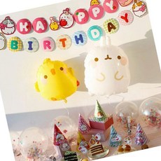 DIY파티용품 몰랑이 생일 축하 파티 장식 세트, 1개, 상세페이지 참조