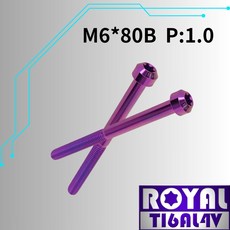 【瘋螺絲】ROYAL 鈦合金螺絲 M6*80B P:1.0 錐形螺絲 皇家紫, 1個