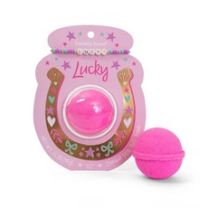 CAIT + CO \"Lucky 배쓰밤 & 우정 팔찌 선물 세트 코코넛 밀크 향 목욕 피즐(99.2g(3.5온스)) 비즈 럭키 팔찌 포함 - 청소년 여성 만 12세 이상을 위, CAIT + CO "Lucky 배쓰밤 & 우정 팔찌 선