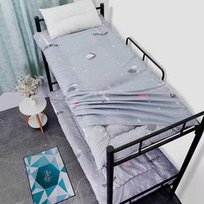 學生宿舍床單拉鍊式全封閉被套褥子可拆洗全包拉鍊防塵防滑, 夜空【親膚布】,90*200【全包帶拉鍊褥子套】