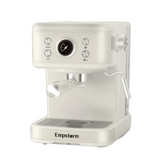 EMPSTORM EM-04E 半自動義式咖啡機，輕鬆製作香濃咖啡，客製化您的完美風味, 白色
