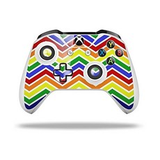 XBOX One SX 컨트롤러와 호환되는 WraptorSkinz 데칼 비닐 스킨 랩 - Zig Zag Rainbow 컨트롤러 미포함, XBOX One SX 컨트롤러와 호환되는 Wraptor