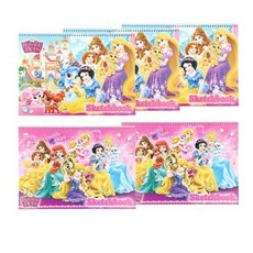 에이치엠플러스 여아용 디즈니 프린세스 매수 많은 스케치북 5p 랜덤 발송, 14매수, 1개