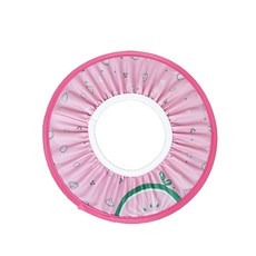 雪倫小舖 嬰兒洗頭帽 水果圖案 高彈性 可調節洗髮帽 剪髮帽, 粉-F, 1個