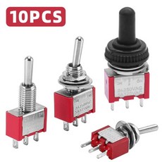 호환 키보드스위치 10Pcs 소형 토글 스위치 ON-OFF-ON /ON-ON MTS-102 103 MTS-202 203 솔더 터미널 방수, 01 6Pin ON-ON