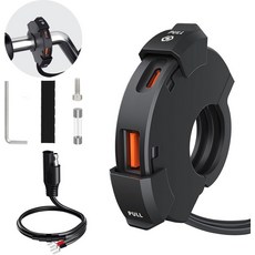 Thlevel 오토바이 휴대폰 충전기 30W PD Type-C 18W USB 고속 초슬림 SAE to 어댑터 IP65 방수 액세서리 휴대폰태블릿용, 오토바이 휴대폰 충전기 30W PD Type C 18W