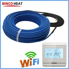 MINCO HEAT-20 w/m 5 ~ 웜 플로어 와이어 최대 80C 제설 케이블 온도 조절기 가능, 01, 04 45 meters (900w), 15 MK60 WiFi and Wire