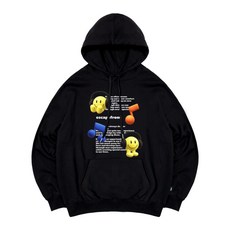 [이스케이프프롬] 3D 스마일 프린트 후드티 블랙