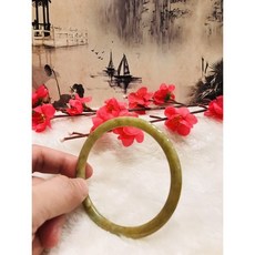 黃翡細圓美人鐲 翡翠A貨手鐲 66.8mm, 1個
