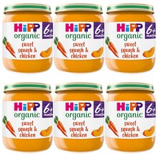 HIPP 힙 스위트 스쿼시 치킨 베이비 푸드 자 6+개월 125g, 6개