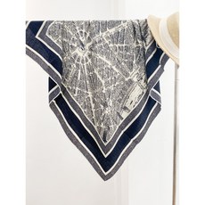 東吳韻 110cm絲毛圍巾披肩大方巾 重磅桑蠶絲絲巾披肩 90cm雙面印花真絲羊毛圍巾, 巴黎地圖-提花絲毛110cm雙面異色, 1個