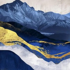 풍경화 블루 마운틴 나무 숲 소나무 사원 금빛 태양 포스터 캔버스 그림 인쇄, 12. 3