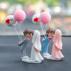 차량 장식용품 피규어 장식인형 악세서리 꾸미기, 1개, 웨딩그레이