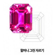 루스 스톤 인조 사파이어 합성보석 핫핑크 드래곤 컬러 원석반지 DIY 보석재료, 1개, 직사각형 모서리 3x5mm