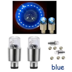자동차 자전거 휠 밸브 라이트 플래시 야외 야간 색상 미니 상품, 1개, 2. Blue