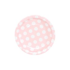 파티용 종이접시 도트핑크 6개 18Cm 생일 일회용, 단품