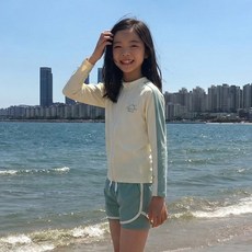 주니어 아동 여름 선셋래쉬가드세트