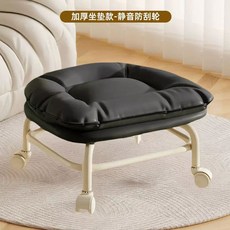 바퀴가 있는 앉은뱅이 의자 화이트 작업, 1개, X. 클래식한 블랙 에 등받이 없음 매끄럽고 긁힘 방지